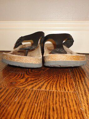 BIRKENSTOCK Women's Black Leather Gizeh Thong Sandals Size 39 (US 8-8.5)